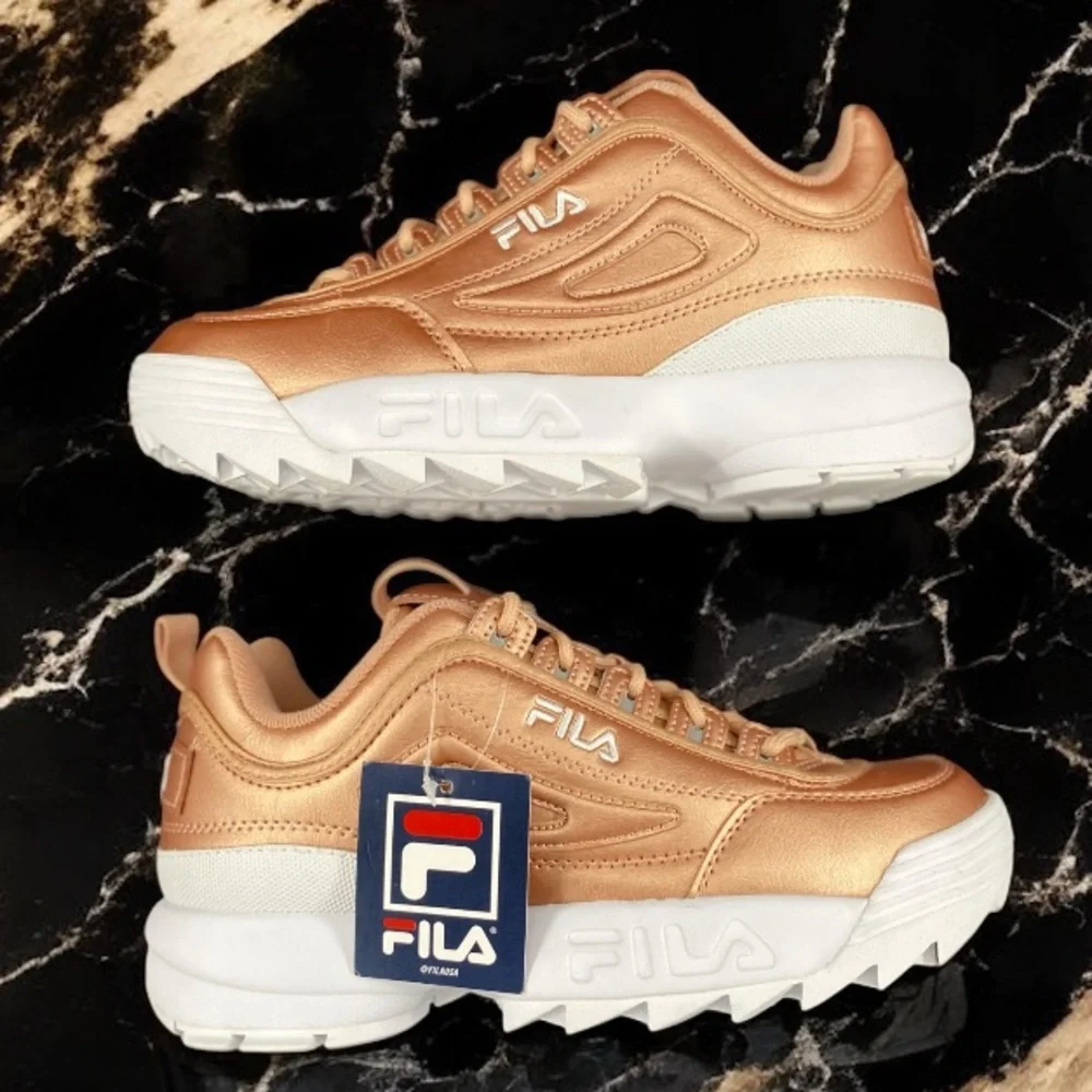 Fila Disruptor 2 Premium Metallic Rose Gold Women's Shoes Sneaker Size 9.5 - Picture 8 of 11